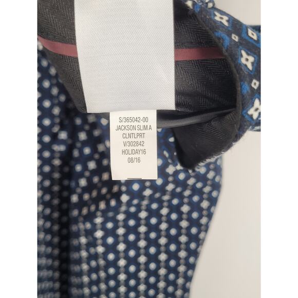 Banana Republic Women Jackson Fit Diamond Spotted Print Cropped Pants Blue Sz 6 - Picture 9 of 9